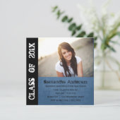 グランジなパンクロックの卒業の招待状-青 招待状 (スタンド正面)