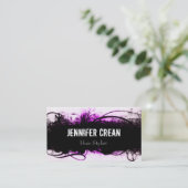 グランジなピンクおよび黒い名刺 予約カード (スタンド正面)