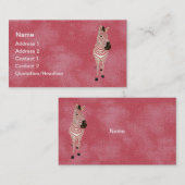 グランジなピンクのシマウマの名刺かラベル 名刺 (正面/裏面)