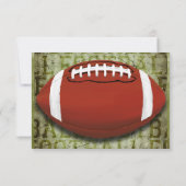 グランジなフットボールのヴィンテージの緑は感謝していしています サンキューカード (裏面)