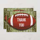 グランジなフットボールのヴィンテージの緑は感謝していしています サンキューカード (正面/裏面)