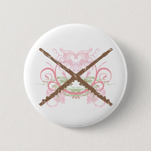 グランジなフルートボタン 缶バッジ (正面)