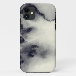 グランジなペーパー質の抽象的なインク絵画 iPhone 11 ケース