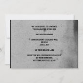 グランジなボーダー写真のパネルの卒業の発表 招待状 (裏面)