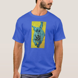 グランジなポップアートのダックスフントの走ること Tシャツ