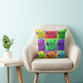 グランジなポップアートのPopartの白くまのクローズアップのカラフル クッション (椅子)