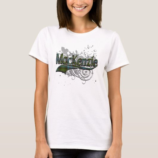 グランジなマッケンジーのタータンチェック Tシャツ (正面)