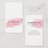 グランジなモダンなメーキャップアーティストの水彩画のピンク 名刺 (正面/裏面)