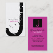 グランジなモノグラムのネイルアーチストの名刺 名刺 (正面/裏面)