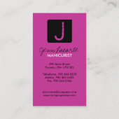 グランジなモノグラムのネイルアーチストの名刺 名刺 (裏面)