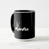 グランジなモノグラムの マグカップ (正面左)