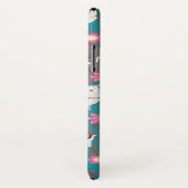 グランジなラマ(アルパカ)の花柄およびターコイズ Case-Mate iPhoneケース (裏面/右)