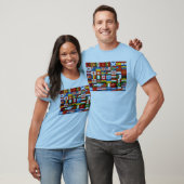 グランジな世界の国旗のコラージュのデザイン Tシャツ (ユニセックス)