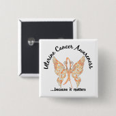 グランジな入れ墨の蝶6.1子宮の蟹座 缶バッジ (正面&裏面)