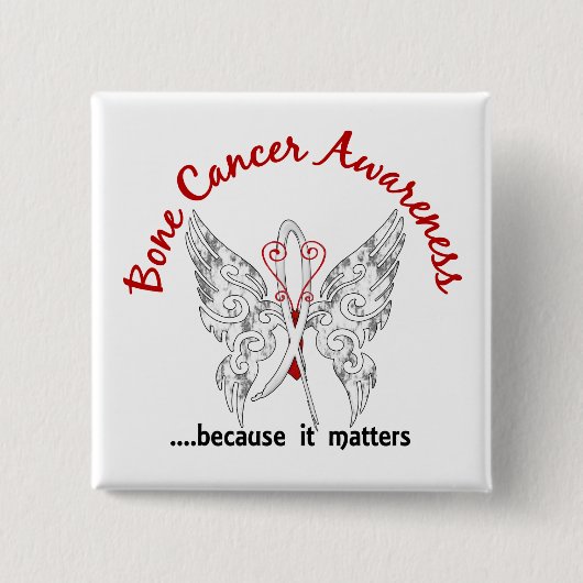 グランジな入れ墨の蝶6.1骨肉腫 缶バッジ (正面)