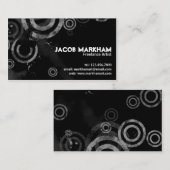 グランジな円-白 名刺 (正面/裏面)