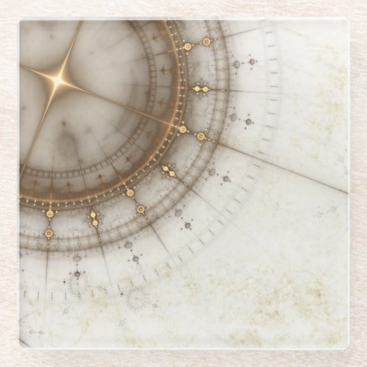 グランジな古代航海のな図表 ガラスコースター (正面)