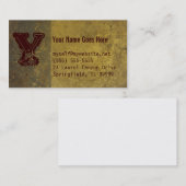 グランジな名刺、灰色、黄色およびバーガンディ 名刺 (正面/裏面)