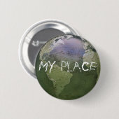 グランジな地球 + 私の場所 缶バッジ (正面&裏面)