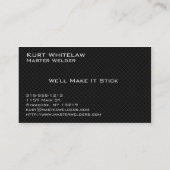 グランジな専門の名刺を溶接する溶接工 名刺 (裏面)