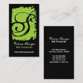 グランジな情報通およびはっきりしたなモノグラム 名刺 (正面/裏面)