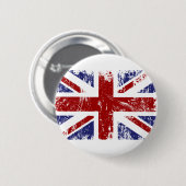 グランジな旗の英国国旗のイギリスのパンク 缶バッジ (正面&裏面)