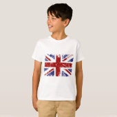 グランジな旗の英国国旗のイギリスのパンク Tシャツ (正面フル)