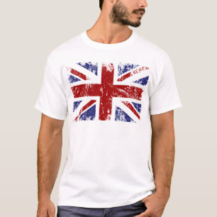 グランジな旗の英国国旗のイギリスのパンク Tシャツ