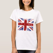 グランジな旗の英国国旗のイギリスのパンク Tシャツ (正面)