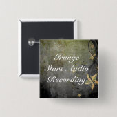 グランジな星のヴィンテージのデザイン 缶バッジ (正面&裏面)