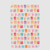 グランジな歯パターン ゴルフタオル (正面)