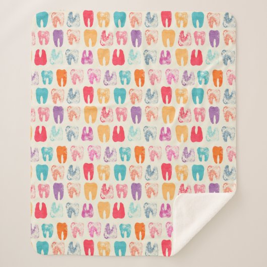 グランジな歯パターン シェルパブランケット (正面)