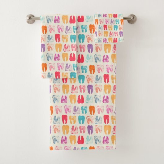 グランジな歯パターン バスタオルセット (インサイチュ)