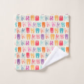 グランジな歯パターン バスタオルセット (ウォッシュタオル)