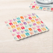 グランジな歯パターン ペーパーコースター (アングル)