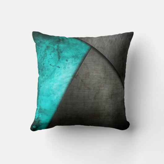 グランジな水彩画および金属板の|の装飾用クッション クッション (裏面)