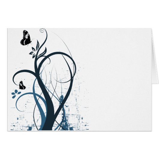 グランジな渦巻の蝶2 -青 (正面横)