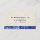 グランジな濃紺の水彩画および金ゴールド 名刺 (裏面)