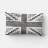 グランジな灰色の英国国旗のイギリスのイギリスの旗 ランバークッション (裏面)