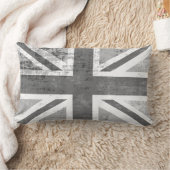 グランジな灰色の英国国旗のイギリスのイギリスの旗 ランバークッション (ブランケット)