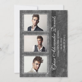 グランジな灰色の2016年の卒業の発表 案内状