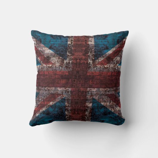 グランジな煉瓦英国国旗のトスの枕 クッション (裏面)