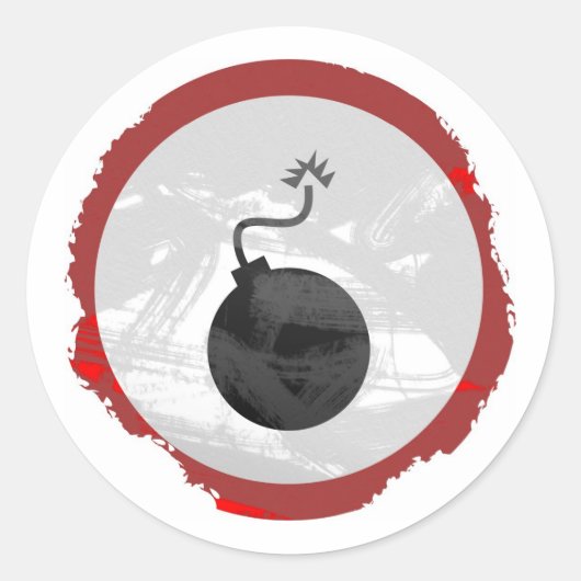 グランジな爆弾の印 ラウンドシール (正面)