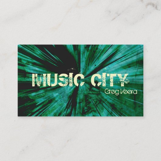 グランジな爆発の音楽業界カード-水の緑 名刺 (正面)
