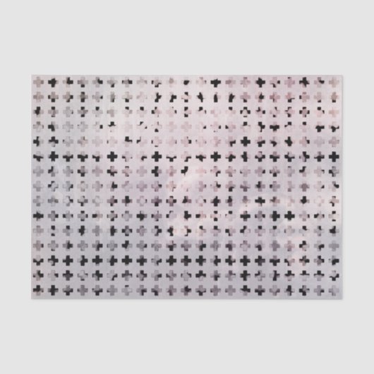 グランジな白黒は十字の幾何学的なパターン衰退しました 薄葉紙 (正面)