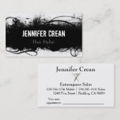 グランジな白黒名刺 予約カード (正面/裏面)