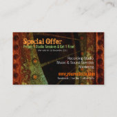 グランジな石のギター音楽スタジオの名刺 ロイヤリティカード (裏面)