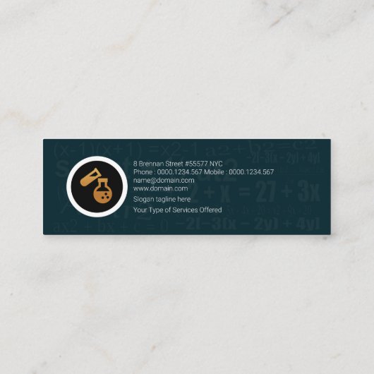 グランジな科学の周期表の数学の方式 スキニー名刺 (裏面)