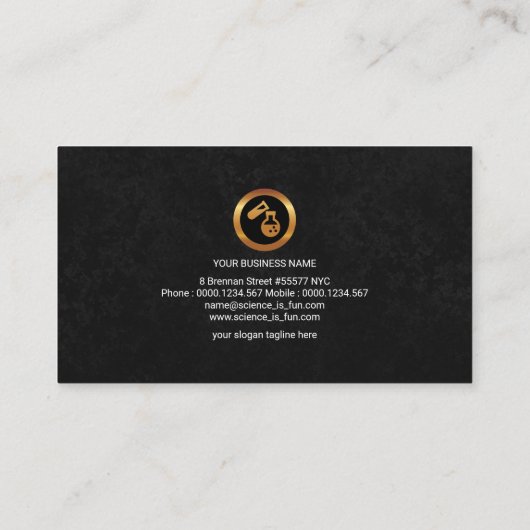 グランジな科学の要素の周期表の黒 名刺 (裏面)