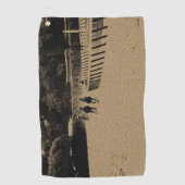 グランジな競馬の泥トラック ゴルフタオル (正面)